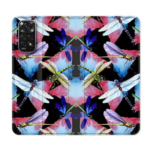 Housse Cuir Portefeuille Pour Xiaomi Redmi Note 11 / 11s Animal Libellule