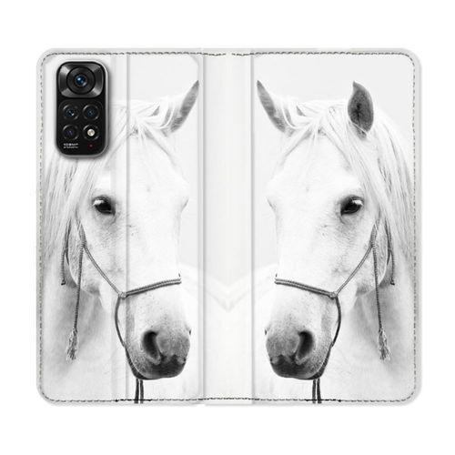 Housse Cuir Portefeuille Pour Xiaomi Redmi Note 11 / 11s Animal Cheval Cristal
