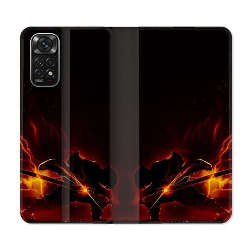 Housse Cuir Portefeuille Pour Xiaomi Redmi Note 11 / 11s Manga Demon Slayer Electric