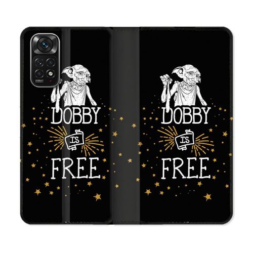 Housse Cuir Portefeuille Pour Xiaomi Redmi Note 11 / 11s Harry Potter Dobby Free Noir