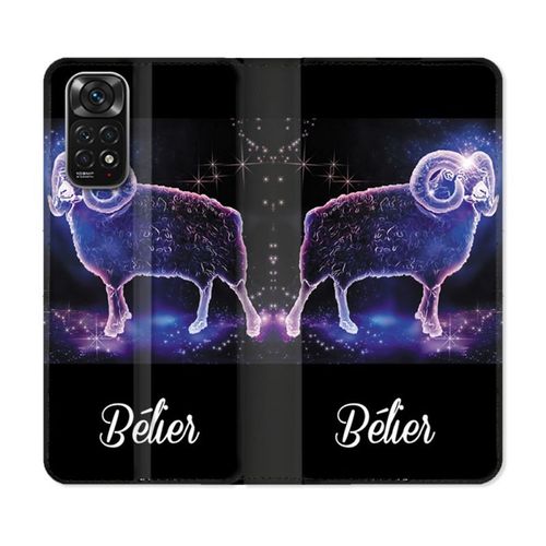 Housse Cuir Portefeuille Pour Xiaomi Redmi Note 11 / 11s Signe Zodiaque 2 Bélier
