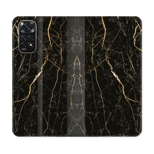 Housse Cuir Portefeuille Pour Xiaomi Redmi Note 11 / 11s Texture Marbre Noir