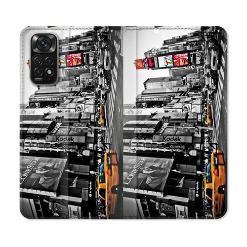 Housse Cuir Portefeuille Pour Xiaomi Redmi Note 11 / 11s Voyage Amerique Usa New York Taxi