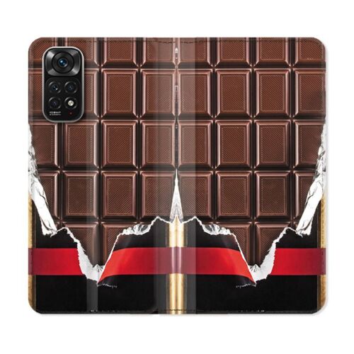 Housse Cuir Portefeuille Pour Xiaomi Redmi Note 11 / 11s Texture Trompe Oeil Chocolat