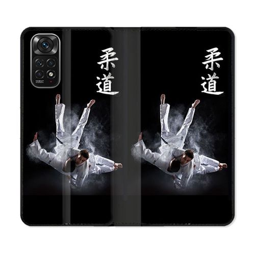 Housse Cuir Portefeuille Pour Xiaomi Redmi Note 11 / 11s Sport Judo Noir