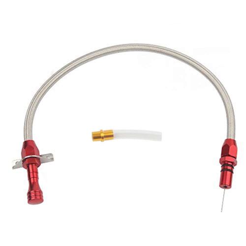 Red Jauge De Transmission Flexible En Acier Inoxydable, Chevy Gm 4l60e Th400 Th350 Turbo Sbc Bbc Support Pare-Feu + Tube De Remplissage Nipseyteko