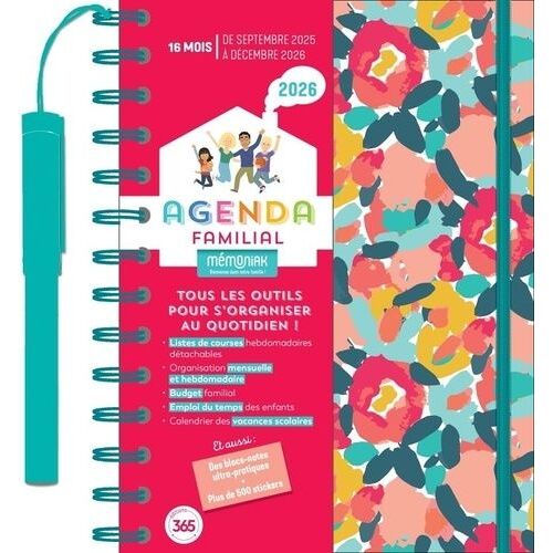 Agenda Familial Mémoniak - Avec 1 Stylo