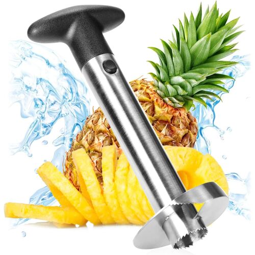 Kalanka-Com-Four® Coupe-Ananas 3 En 1 - Éplucheur D'ananas En Acier Inoxydable, Va Au Lave-Vaisselle - Vide-Ananas - Vide-Ananas Avec Lame Tranchante (01 Pièce - Coupe-Ananas)