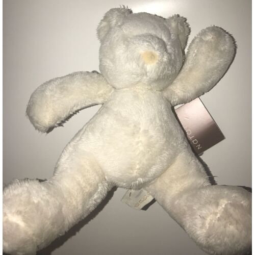 Peluche Ours Musical Doudou Boite A Musique Ourson Blanc Plume & Polochon Pour Natalys
