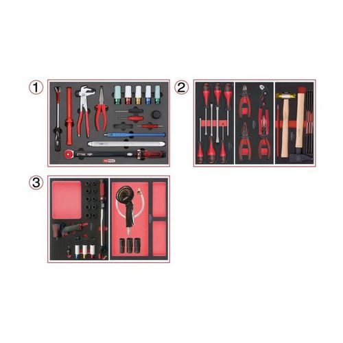 Composition d'outils spéciale roue pour servante, 60 pièces
