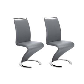 Lot De 2 Chaises Twizy - Simili Gris