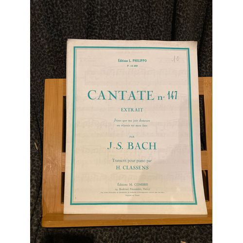 Bach Choral Jésus Que Ma Joie Demeure Partition Piano Classens Ed. Combre
