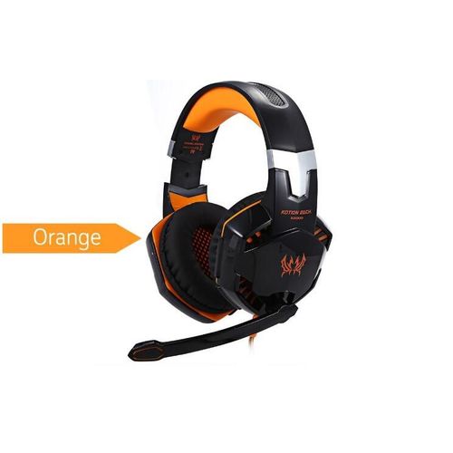 earphone CHAQUE G2000 Gaming Headset Stéréo Son 2.2 m Filaire Jeu Casque Auriculares Bruit Réduction avec Caché Microphone pour PC Gamer orange