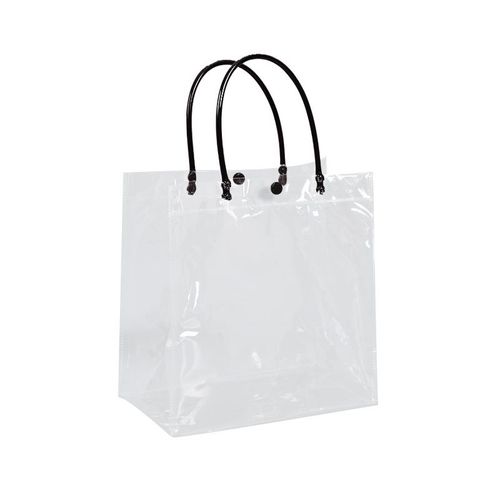 Sac à main avec poignée noire, 1 pièce, boîte d'emballage transparente en PVC, sac cadeau de haute qualité, fournitures de fête multifonctions