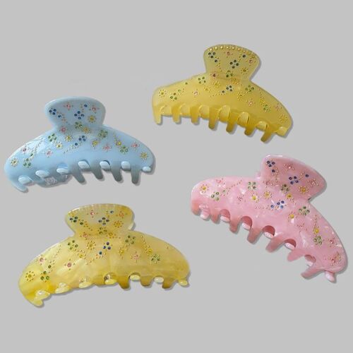 Pince À Cheveux En Acétate Strass, Pince À Cheveux Vintage Colorée, Queue De Cheval, Épingle À Cheveux Scintillante, Accessoires Pour Cheveux, Crabe À Géométrie 