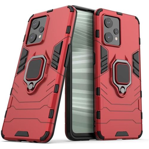 Coque Compatible Avec Oppo Realme 9 Pro Plus, Antichoc Militaire Magn¿¿Tique Fermoir Anneau R¿¿Glable Anti-Rayure Pc Rigide Bumper Housse Protection Etui Pour Oppo Realme 9 Pro Plus. Rouge Kk