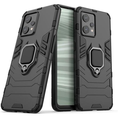 Coque Compatible Avec Oppo Realme 9 Pro Plus, Antichoc Militaire Magn¿¿Tique Fermoir Anneau R¿¿Glable Anti-Rayure Pc Rigide Bumper Housse Protection Etui Pour Oppo Realme 9 Pro Plus. Noir Kk