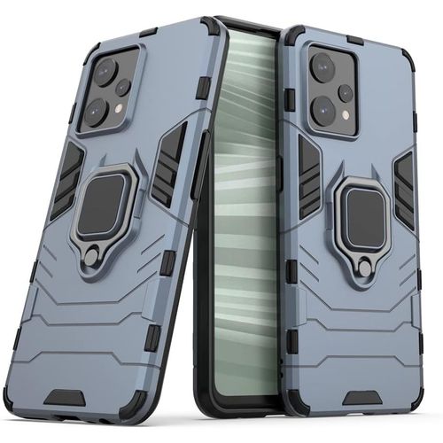 Coque Compatible Avec Oppo Realme 9 Pro Plus, Antichoc Militaire Magn¿¿Tique Fermoir Anneau R¿¿Glable Anti-Rayure Pc Rigide Bumper Housse Protection Etui Pour Oppo Realme 9 Pro Plus. Bleu Kk