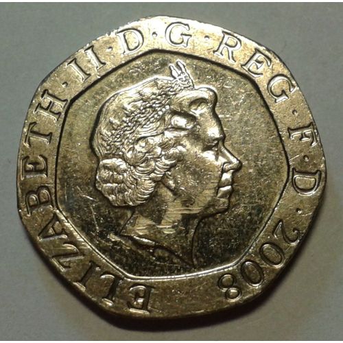 Pièce 20 Pence Elizabeth Ii 4e Effigie Type Blason 2008 Royaume-Uni