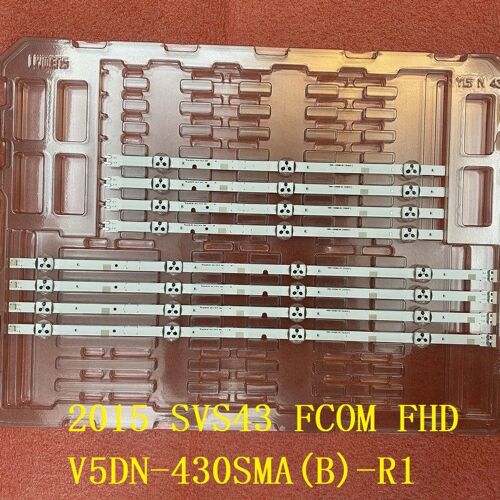 Barre LED pour Samsung, 8 pièces, pour modèles UN43J5000, UN43J5200, UN43J5300, V5DN-430SMA-R1, R2, 430SMB, R2 Nipseyteko