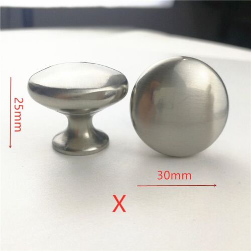 Poignée de traction en Nickel satiné, 30mm de diamètre, pour quincaillerie d'armoire