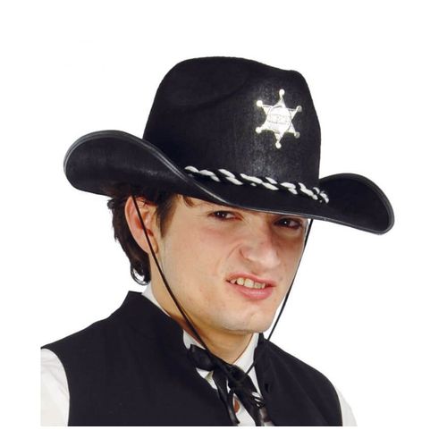 Chapeau De Shériff Feutré Noir