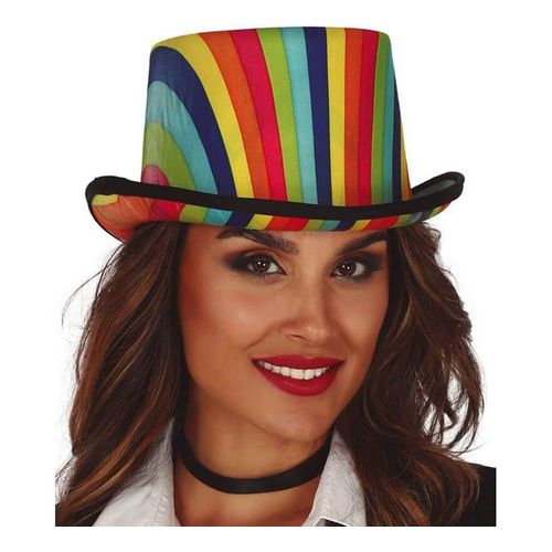 Chapeau Haut-De-Forme En Tissu Multicouleur (Taille Unique Adulte)