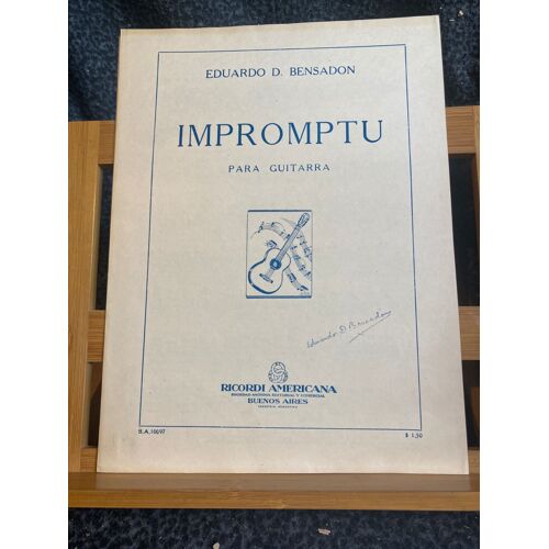 Eduardo D. Bensadon Impromptu Pour Guitare Partition Ricordi Americana