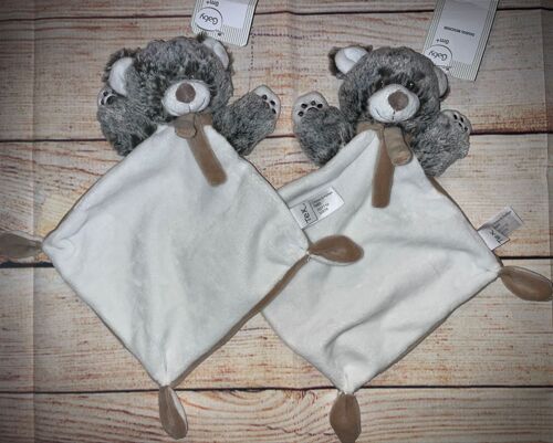 Doudou Ours Tex Baby Lot De Deux Oursons Mouchoirs Jouets Peluches Mixte Bébé Naissance 