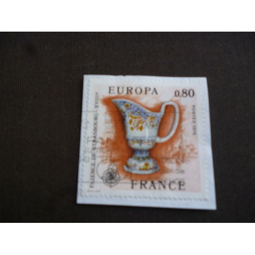 Timbre France 1976:Faïence De Strasbourg 18ème Siècle.
