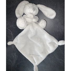 Doudou Lapin Blanc Mouchoir Vertbaudet Jouet Peluche Bébé Soft Toy Comforter White Bunny Baby 