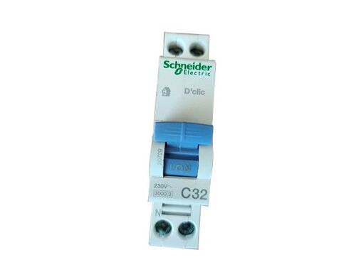 Schneider 20729 Disjoncteur d'clic 1P+N 32A courbe C duoline xp