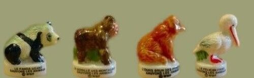 Série Wwf- Sauvons Les Animaux - Carrefour, 2001. Lot De 4 Fèves