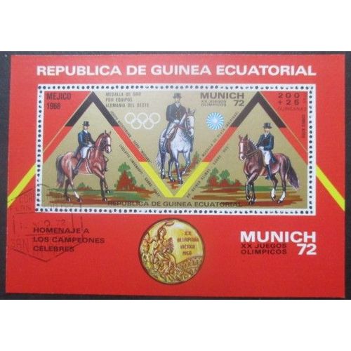 Guinee Equatoriale Bloc Jeux Olympiques De Munich 1972 Oblitéré
