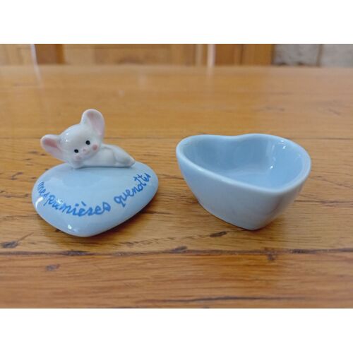 Boite Miniature En Forme De Coeur Bleue