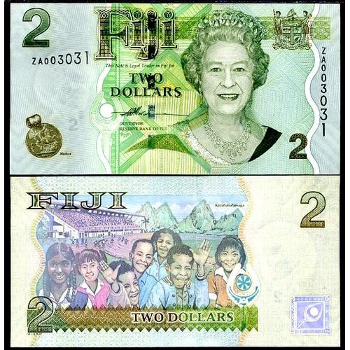 2 Dollars Fiji À L'effigie De La Reine D'angleterre 