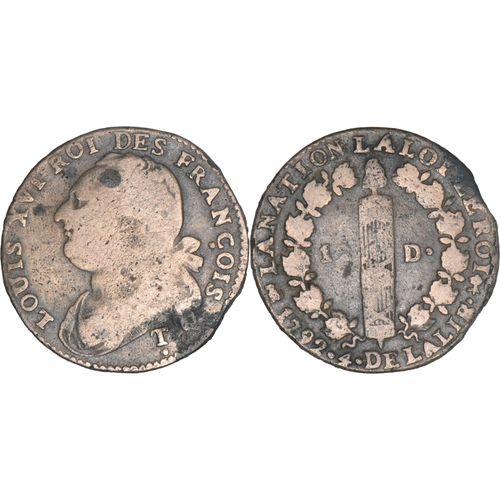 France - 1792 - 12 Deniers Au Faisceau Type Francais - Saumur (T Point Au Dessous) - Fm02b7