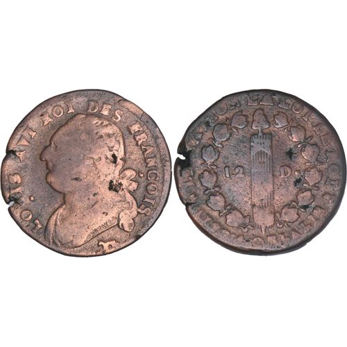 France - 1792 - 12 Deniers Au Faisceau Type Francois - Atelier De Pau - Rare R - Fm02a2