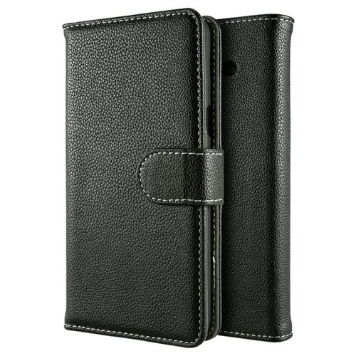 Etui Galaxy J3 2017 Tutuwen Petit Lichee Portefeuille Pu Cuir Protecteur Housse Avec Carte Fente Et Magnétique Flip Stand Noir