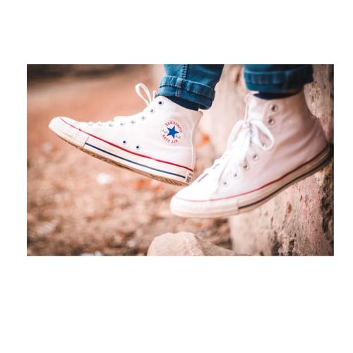 Baskets Tennis Sneakers Toile Denim Converse Allstar Chuck Taylor Usa Blanc Sport Detente Ville Leger Souple Rivets Aeration Lacets Sportif Marche Randonnee Promenade Mixte Homme Femme Enfant Lavable - 40