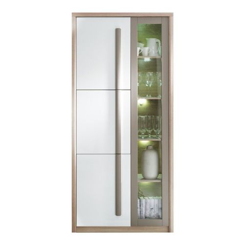 Roma Armoire Vitrine 3 Portes Battantes Avec Lumières Led 90x194 Cm
