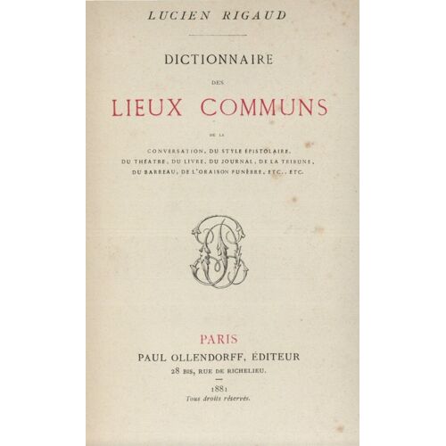 Dictionnaire Des Lieux Communs