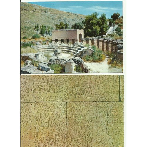Gortys Odéon Et Inscription Antique (2 Cartes)