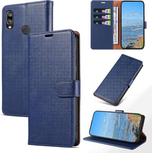 Coque Pour Huawei P20 Lite, Antichoc Magnetique Etui A Rabat Avec Porte Cartes, Portefeuille Housse En Cuir Pu Pour Huawei P20 Lite, Bleu