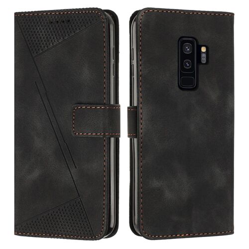 Coque Compatible Samsung Galaxy S9 Plus,Étui En Cuir Pu Pochette Portefeuille Magnétique Etui De Protection,Antichoc Housse À Rabat Pochette Pour Samsung Galaxy S9 Plus,Noir