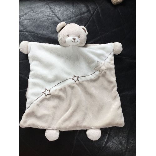 Doudou Plat Ours Beige Gris Taupe Blanc Marron Kimbaloo La Halle Étoiles 31cm