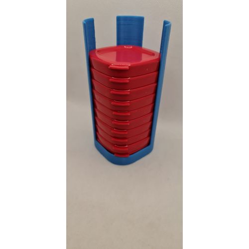 Rangement 12 couvercles pour yaourtière multidélices - Bleu Turquoise