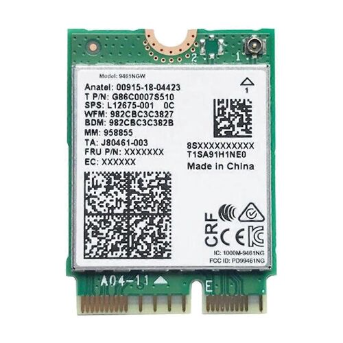 Pour 9461NGW WiFi Card AC 9461 2.4G/5G Double Bande 802.11AC M2 Key E CNVI Bluetooth 5.0 Wireless Adapt