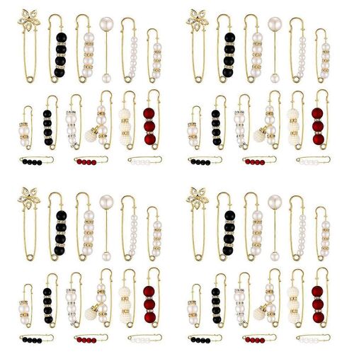 60pcs Pull Clips Heavy Duty Épingles De Sécurité Faux Blanc Perle Broche Pin Robe Clip Chapeau Châle Pin Rhi