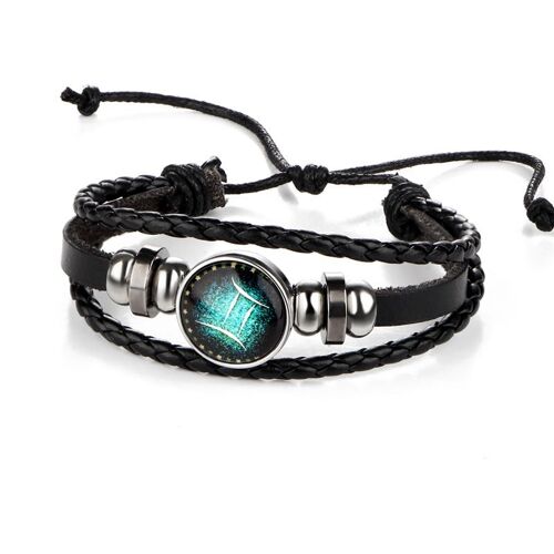 Bracelet Lumineux Multicouches 12 Constellations, Vintage, En Cuir, Corde Enroulée, Unisexe, Accessoires Cadeau